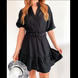 NWT from Swoon Boutique | Belted Button Up Dress w/ Smock Neck & Balloon Sleeves